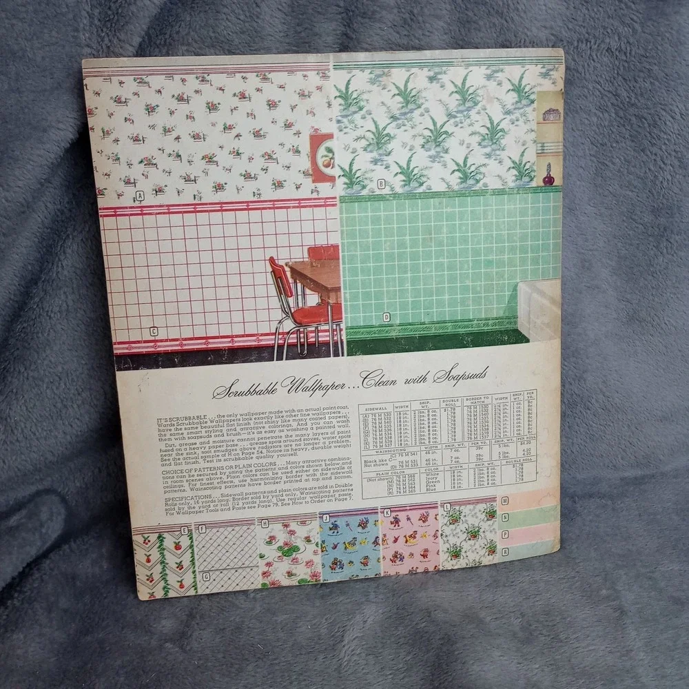 Montgomery‎ Ward Wallpaper Catalog 1949 Retro